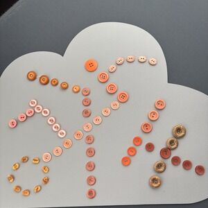 Vintage Orange Button Lot 68 Mix Made Of Early Plastics Sewing Mending Crafts